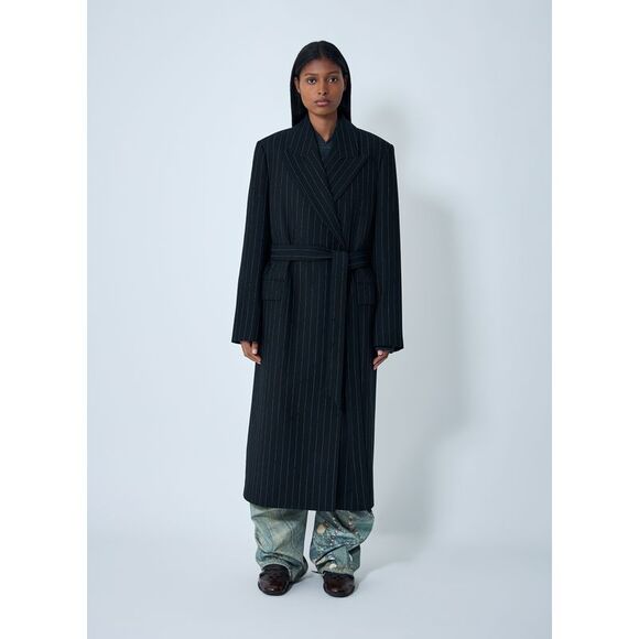 Acne Studios Women Belted Pinstripe Coat